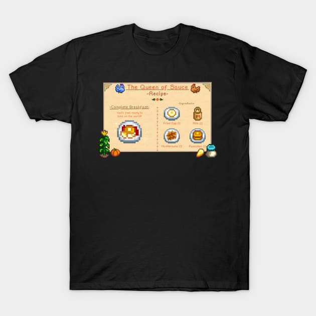 Stardew Valley Breakfast Recipe T-Shirt by Maxx Slow